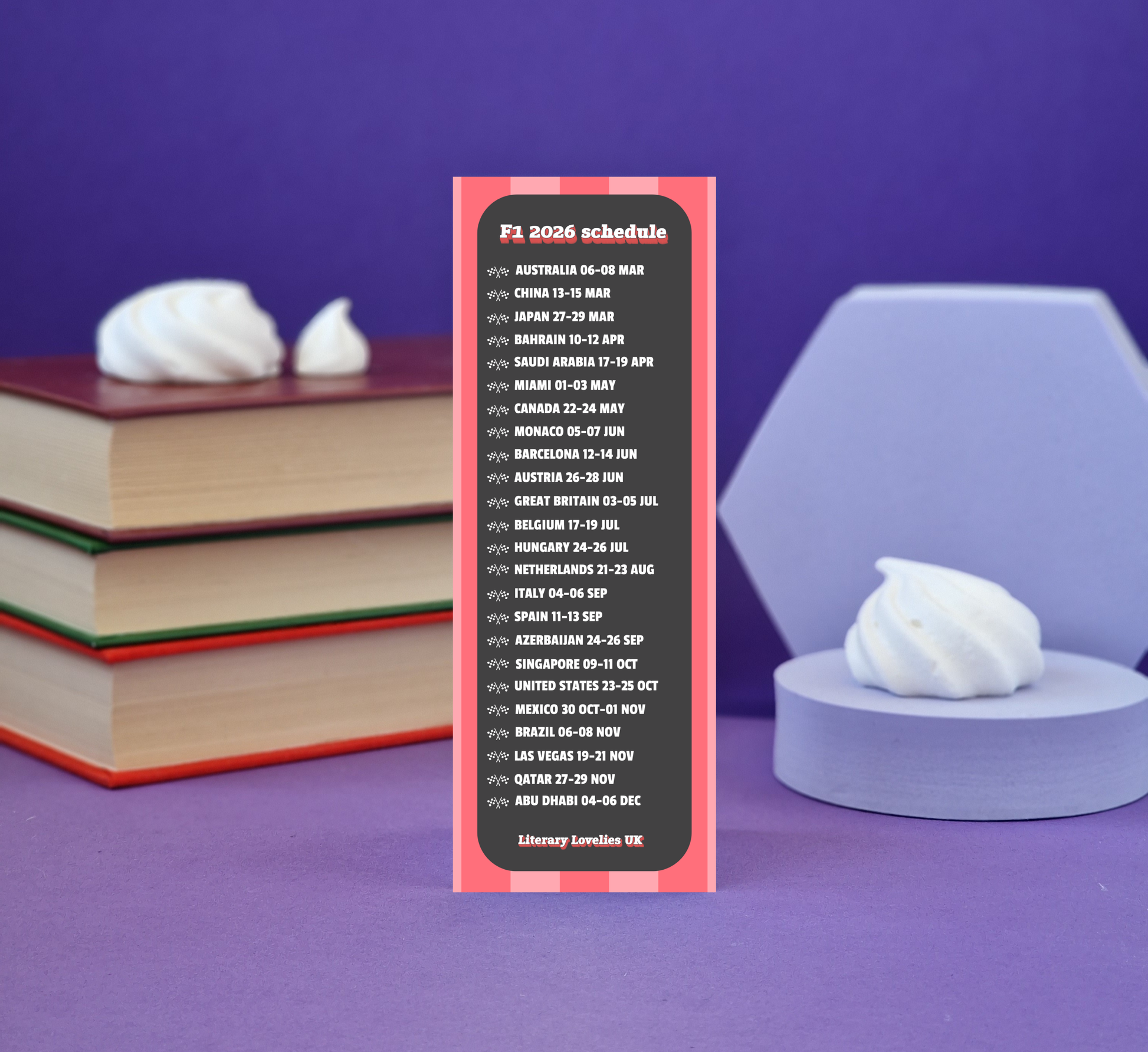  F1 2026 Schedule bookmark