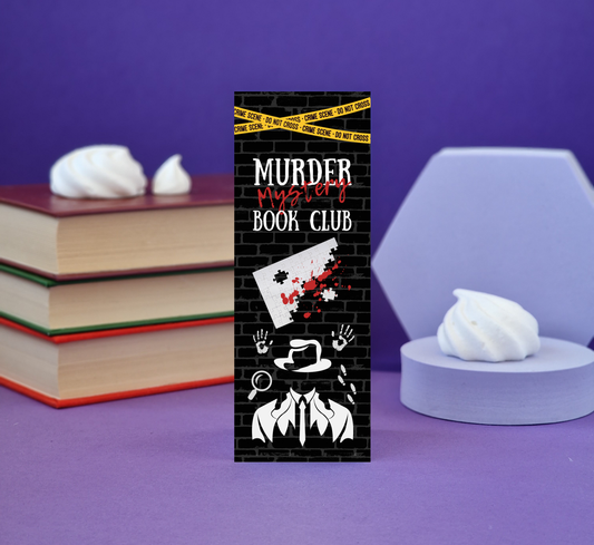 Murder Mystery Book Club - Illustrated Bookmark - Literary Lovelies UK