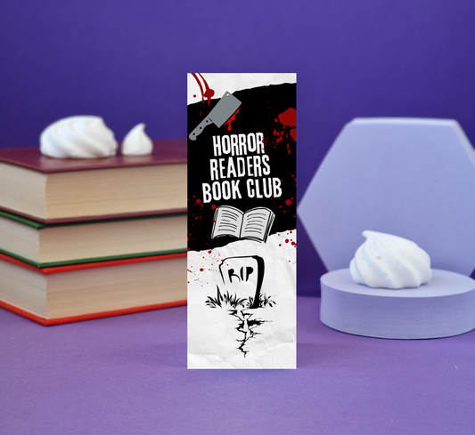 Horror Readers Book Club - Illustrated Bookmark - Literary Lovelies UK