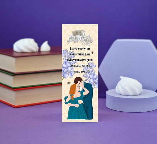 I Love You With Everything I Am - Colin and Penelope - Regency Romance Illustrated Bookmark - Literary Lovelies UK