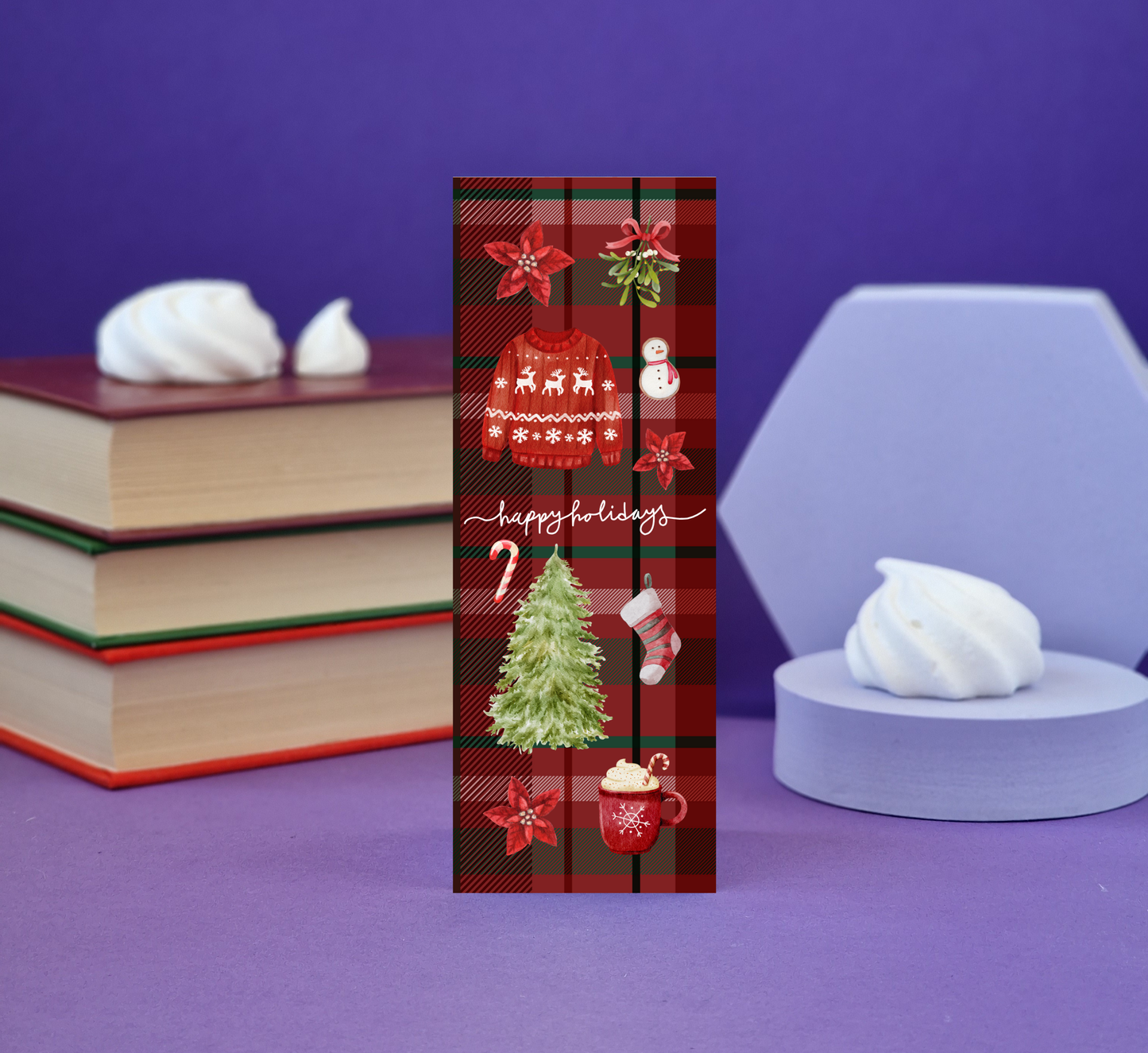 Happy Holidays Illustrated Bookmark