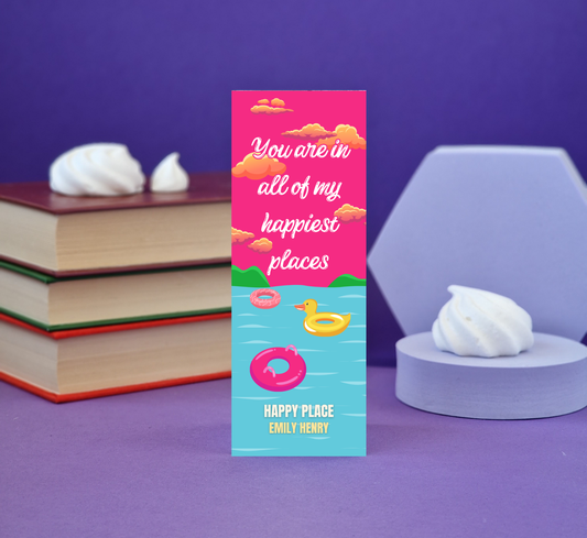 Happy Place Illustrated Bookmark - Literary Lovelies UK