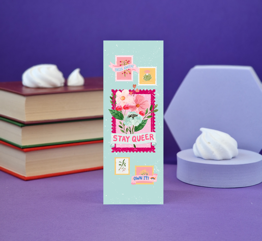 Stay Queer - Pride Bookmark - Illustrated Bookmark - Literary Lovelies UK