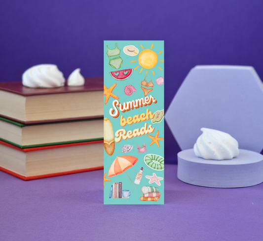 Summer Beach Reads - Illustrated Bookmark - Literary Lovelies UK