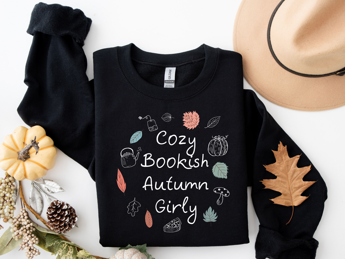 Cosy Bookish Autumn Girly Sweatshirt