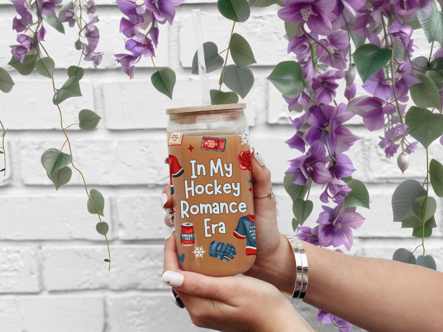 In My Hockey Romance Era Glass Cup