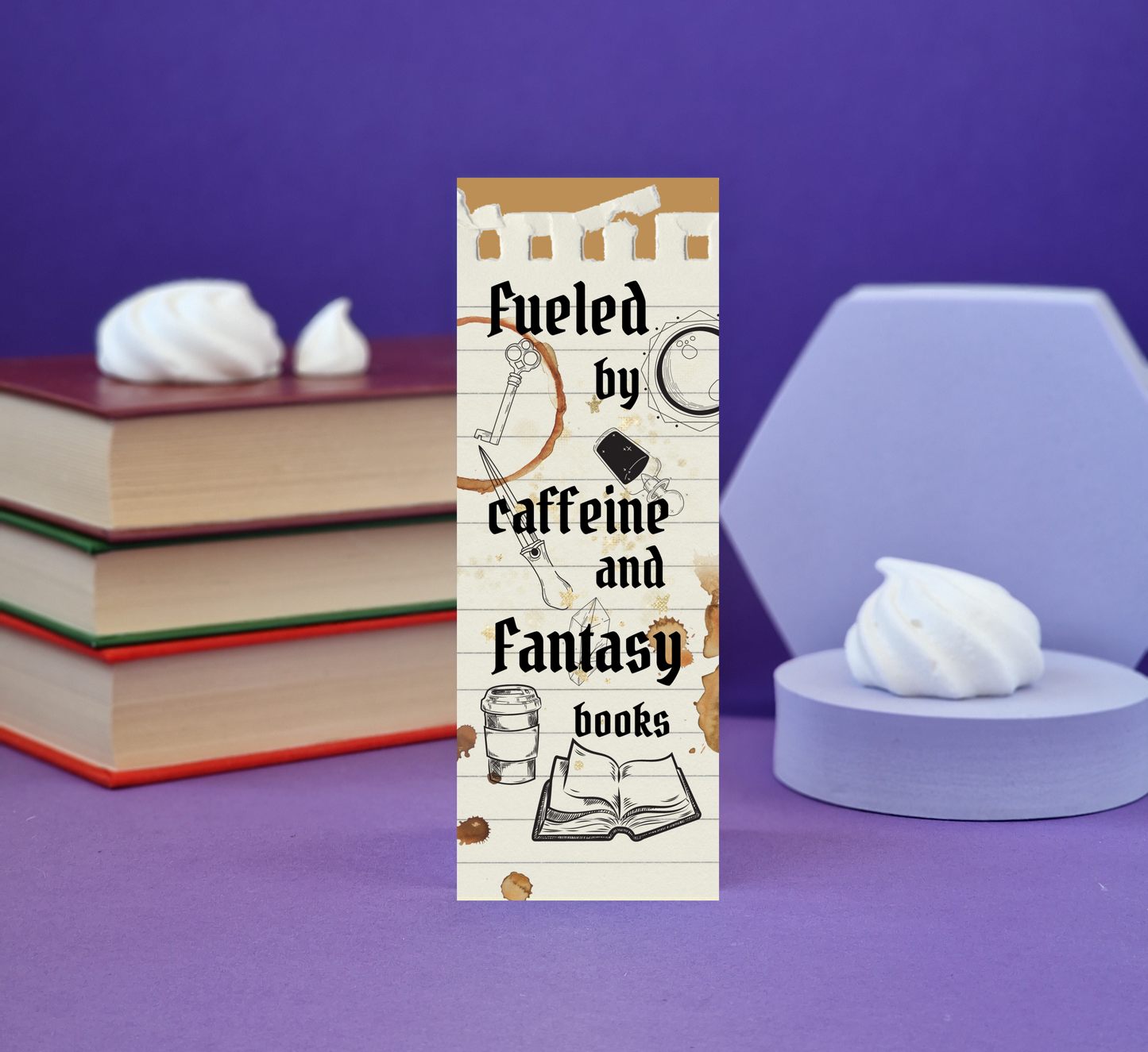Caffeine And Fantasy Books Illustrated Bookmark
