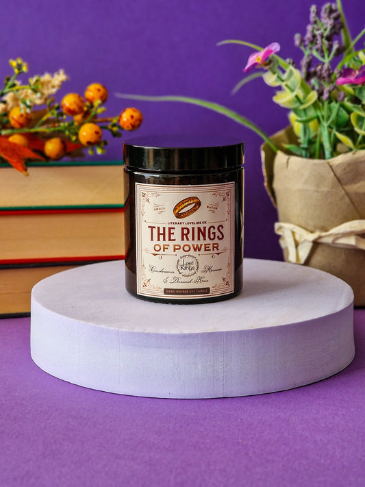 The Rings - LOTR inspired soy candle - Literary Lovelies UK