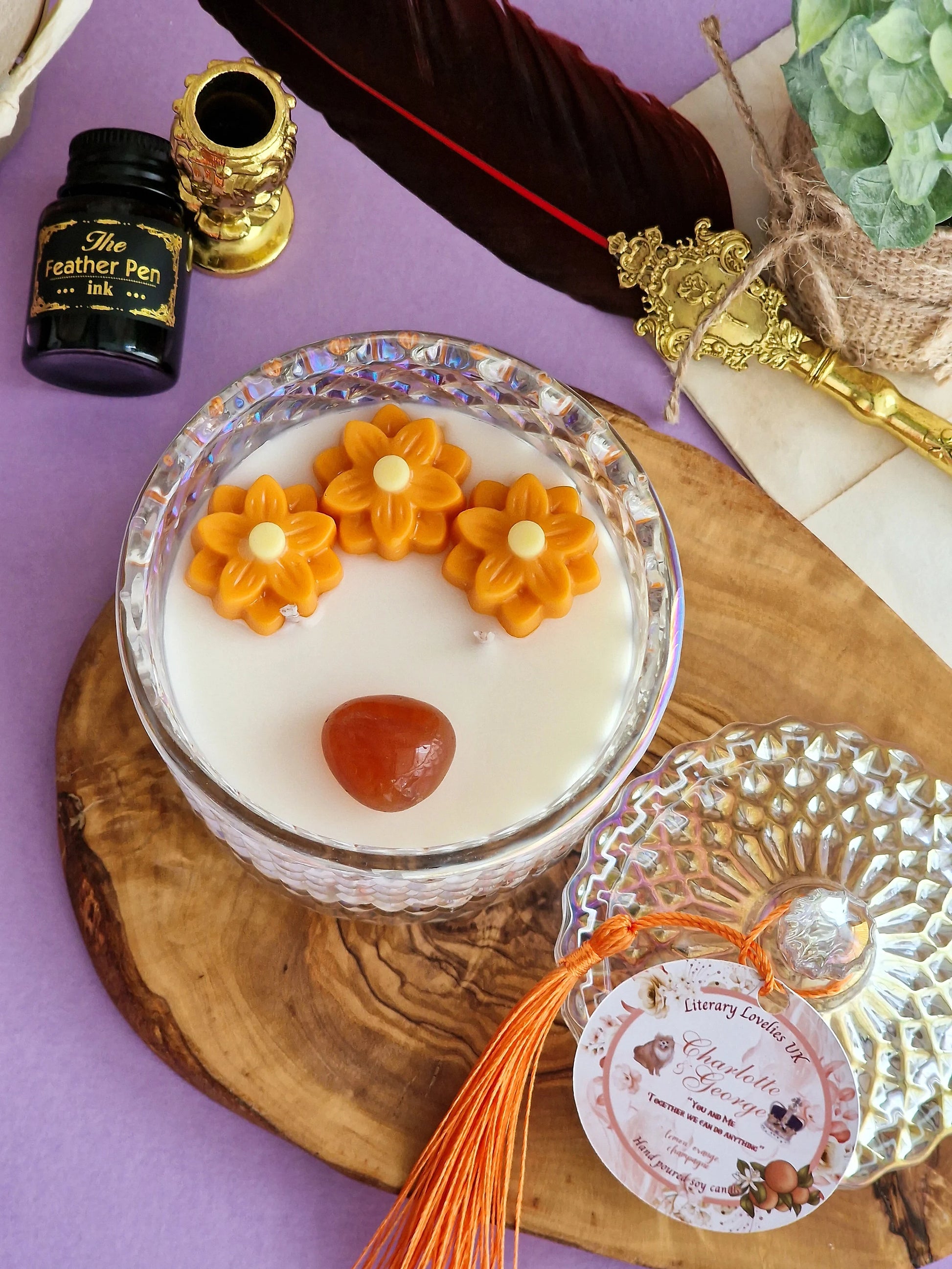 Queen Charlotte - Charlotte & George - Bridgerton inspired soy candle - Literary Lovelies UK