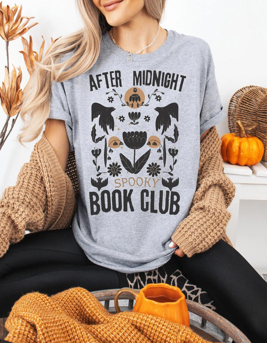 After Midnight Spooky Book Club T-shirt - Book Lover T-Shirt - Spooky Season - Literary Lovelies UK