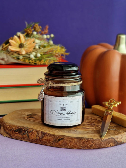 Vintage Library Soy Candle - Literary Lovelies UK