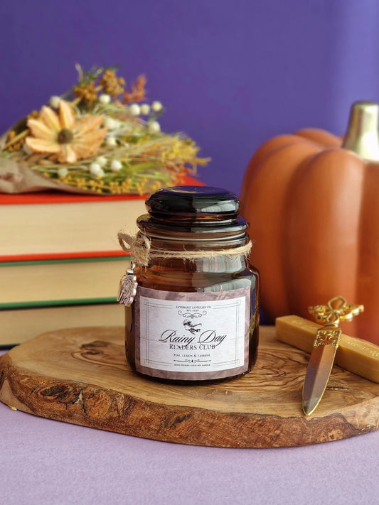 Rainy Day Reader's Club Soy Candle - Literary Lovelies UK