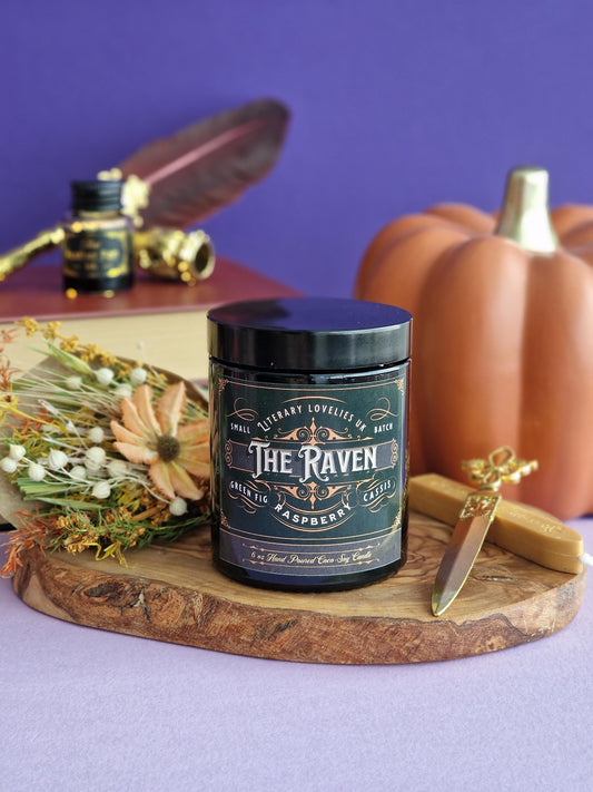 The Raven (Edgar Allan Poe) inspired Candle - Gothic Literature - Literary Lovelies UK