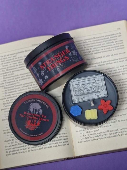 The Upside Down Soy Candle - Spooky Movie inspired Candle - Halloween Candle - Literary Lovelies UK