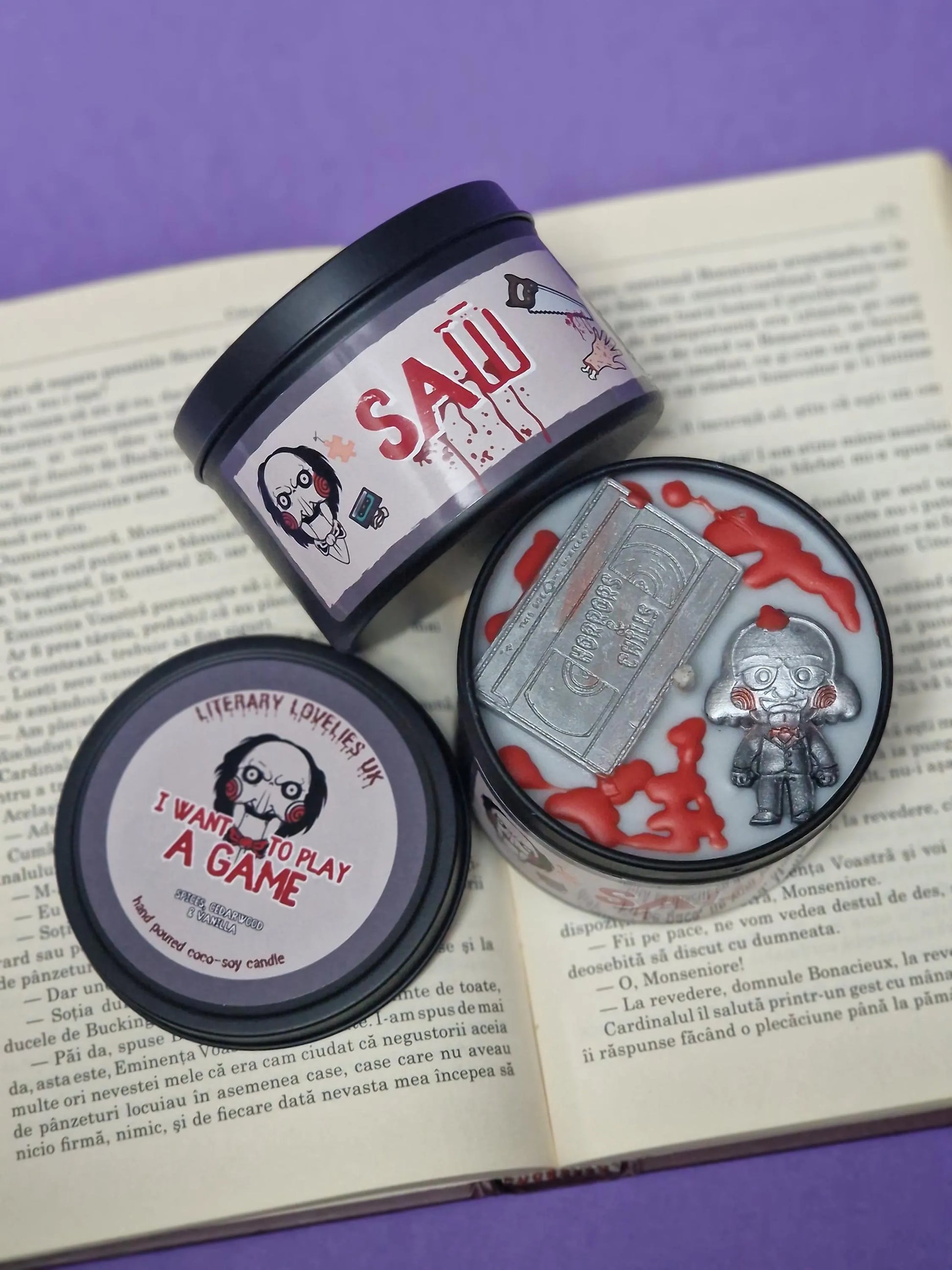 I Want to Play a Game Soy Candle - Horror Movie inspired Candle - Halloween Candle - Literary Lovelies UK