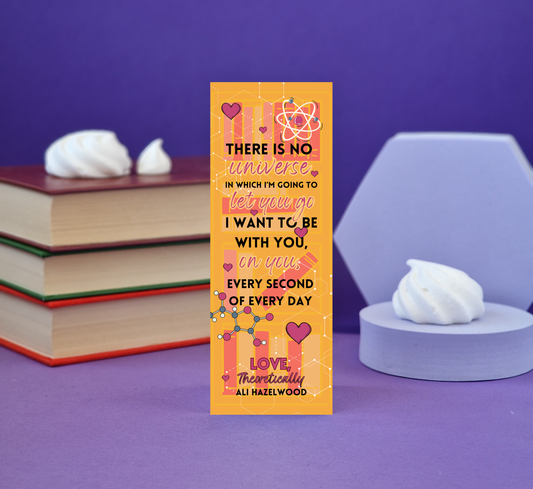 Love Theoretically Inspired Bookmark - Illustrated Bookmark - Literary Lovelies UK